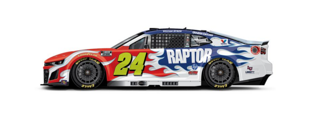 William Byron's No. 24 Raptor Chevrolet. 
Via NASCAR.com