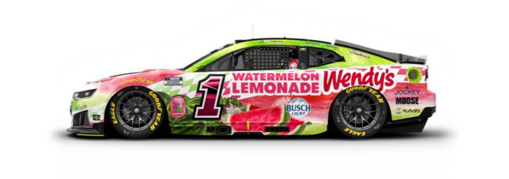 Ross Chastain's No. 1 Wendy's Watermelon Lemonade Chevrolet. 
Via NASCAR.com
